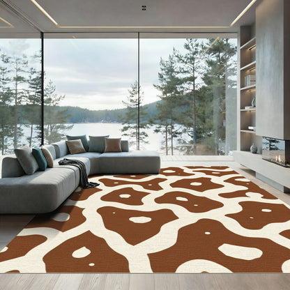 Brown Cream Giraffe Spots Rug