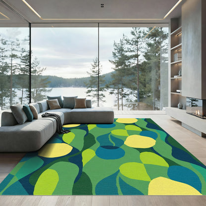 Organic Abstract Verdant Shapes Rug