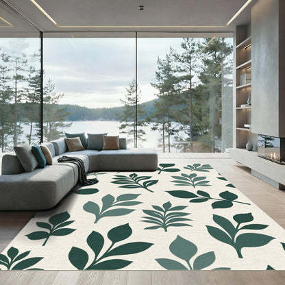 Forest Green Leafy Branches Rug