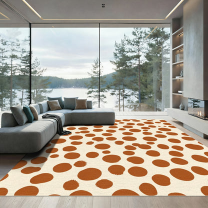 Rustic Terra Cotta Dot Scatter Rug