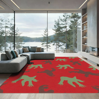 Red Alien Creature Repeats Rug