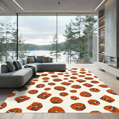 Orange Brown Spotted Whimsical Shape Rug