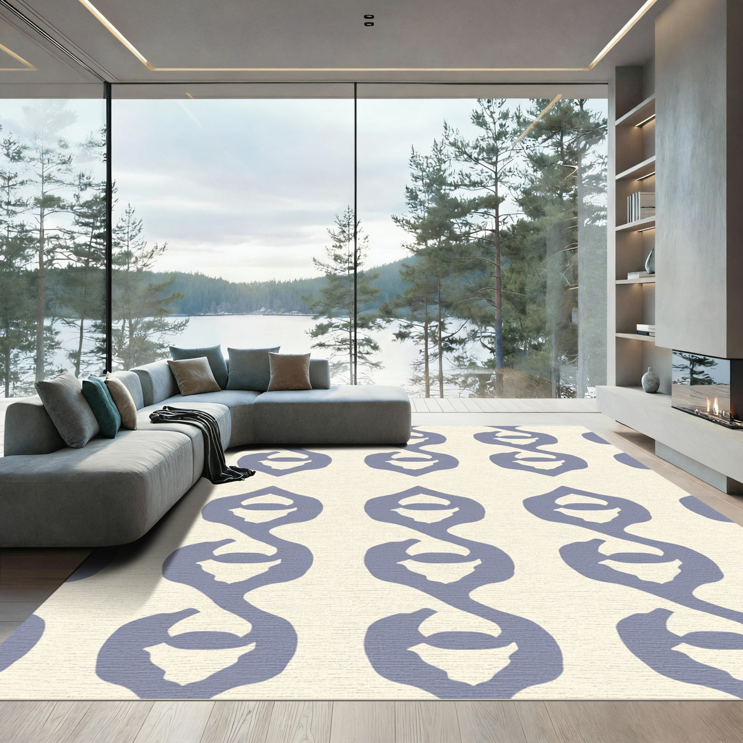 Lavender Gilded Chain Link Rug