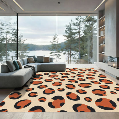 Terracotta Cheetah Spots Abstract Rug