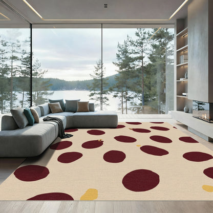 Crimson Ovals Textured Background Rug