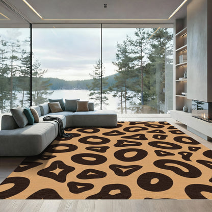 Animal Print Tan Brown Spots Rug