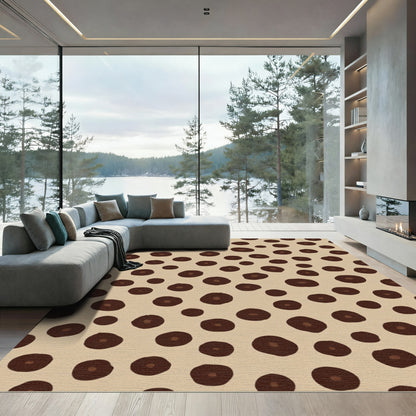 Brown Earthy Polka Dot Scatter Rug