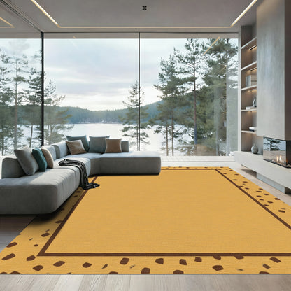 Desert Brown Scattered Spots Border Rug