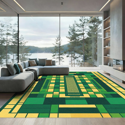 Emerald Green Geometric Window Rug
