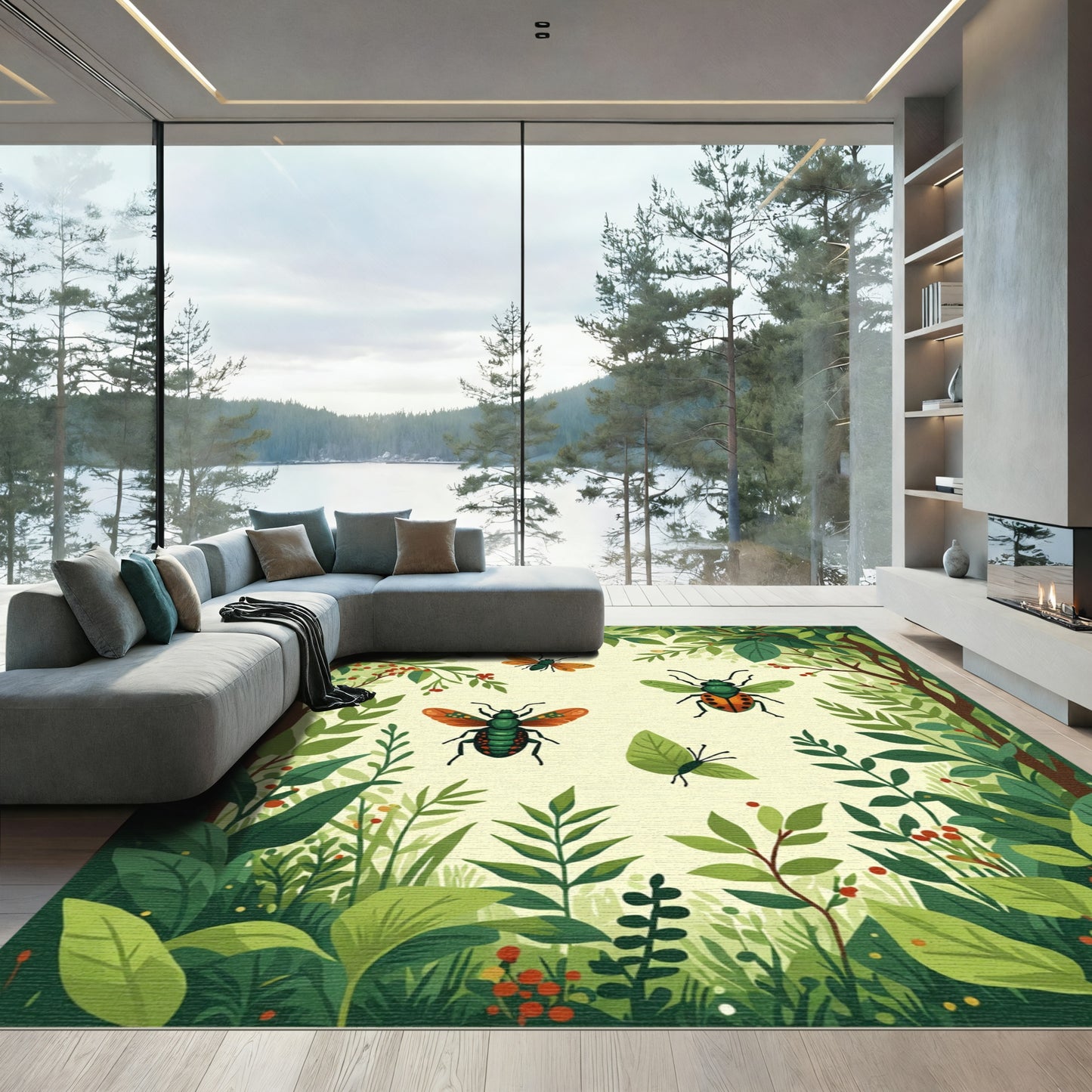 Whimsical Woodland Insect Garden Rug