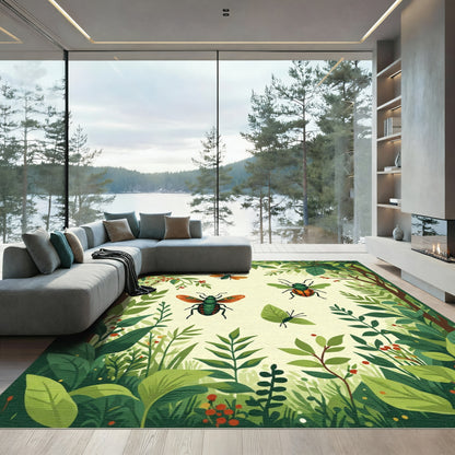 Whimsical Woodland Insect Garden Rug