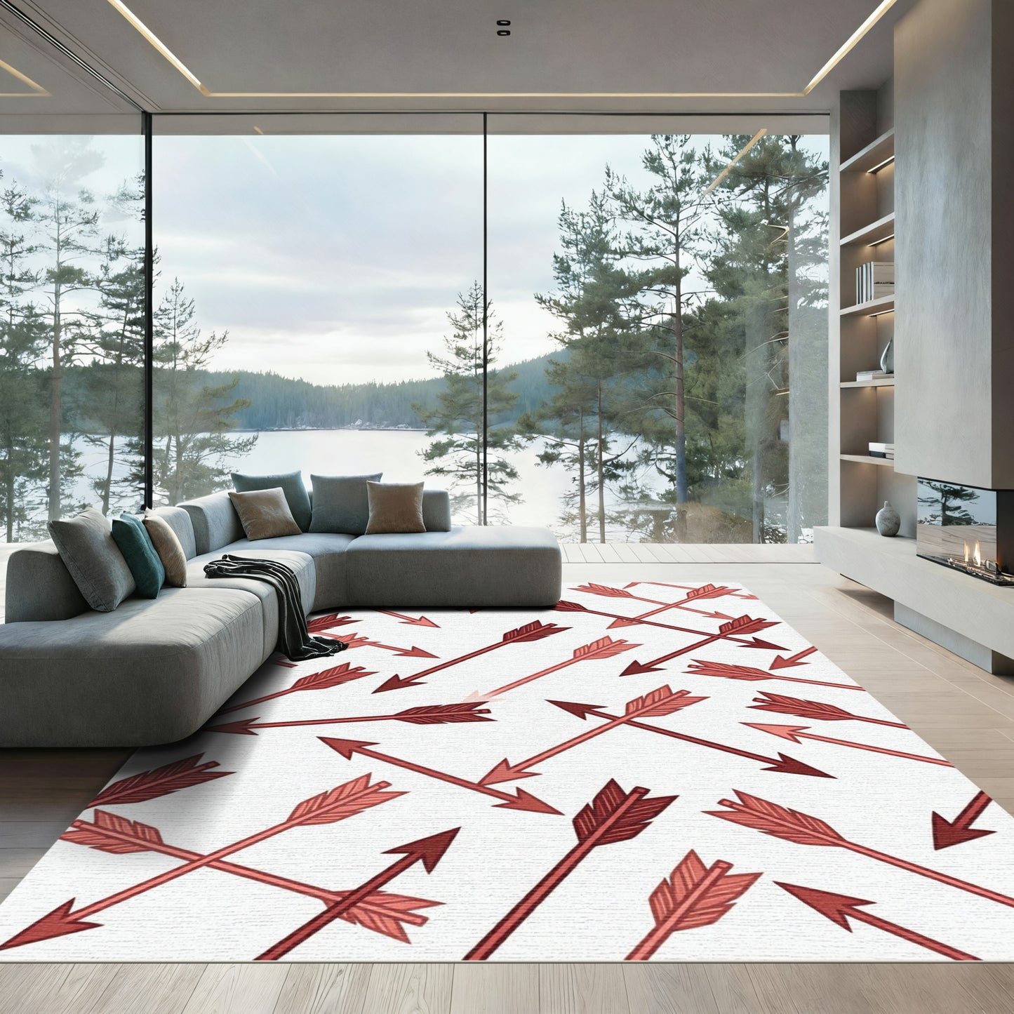 Red Arrow Shower Scatter Rug