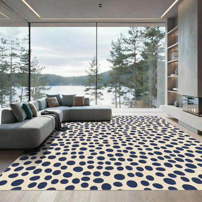 Navy Blue Polka Dot Confetti Rug