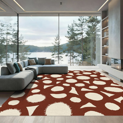 Terracotta Cream Organic Organic Shapes Rug