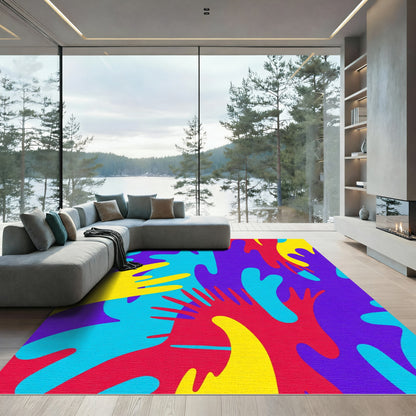 Abstract Vivid Organic Shapes Rug