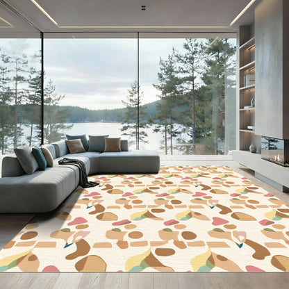 Earthy Abstract Organic Shape Arrangement Rug