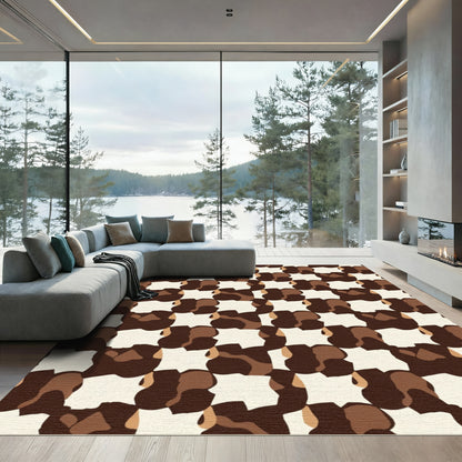 Earthy Abstract Shifting Squares Rug