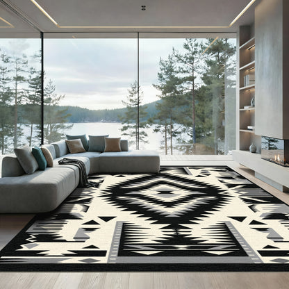 Monochromatic Geometric Southwestern Diamond Rug