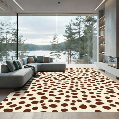 Brown Spots Cream Background Scatter Rug