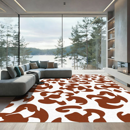 Brown Organic Swirl Overlay Rug