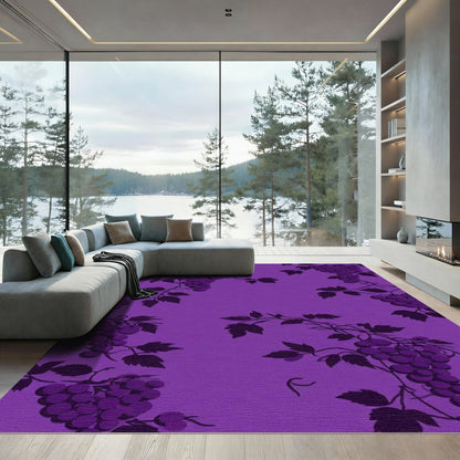 Deep Purple Grapevine Vine Foliage Rug