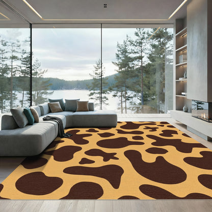 Brown Spots on Tan Background Rug