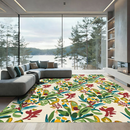 Vibrant Autumn Foliage Botanical Collage Rug