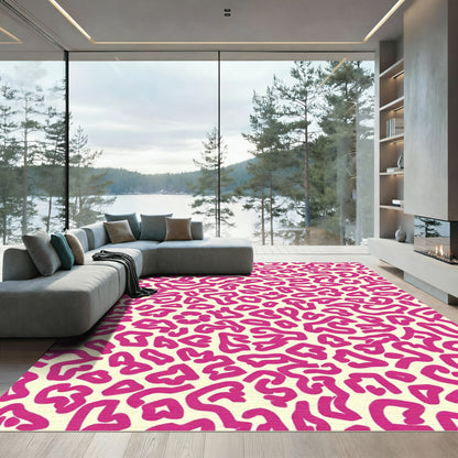 Bold Pink Leopard Spots Rug