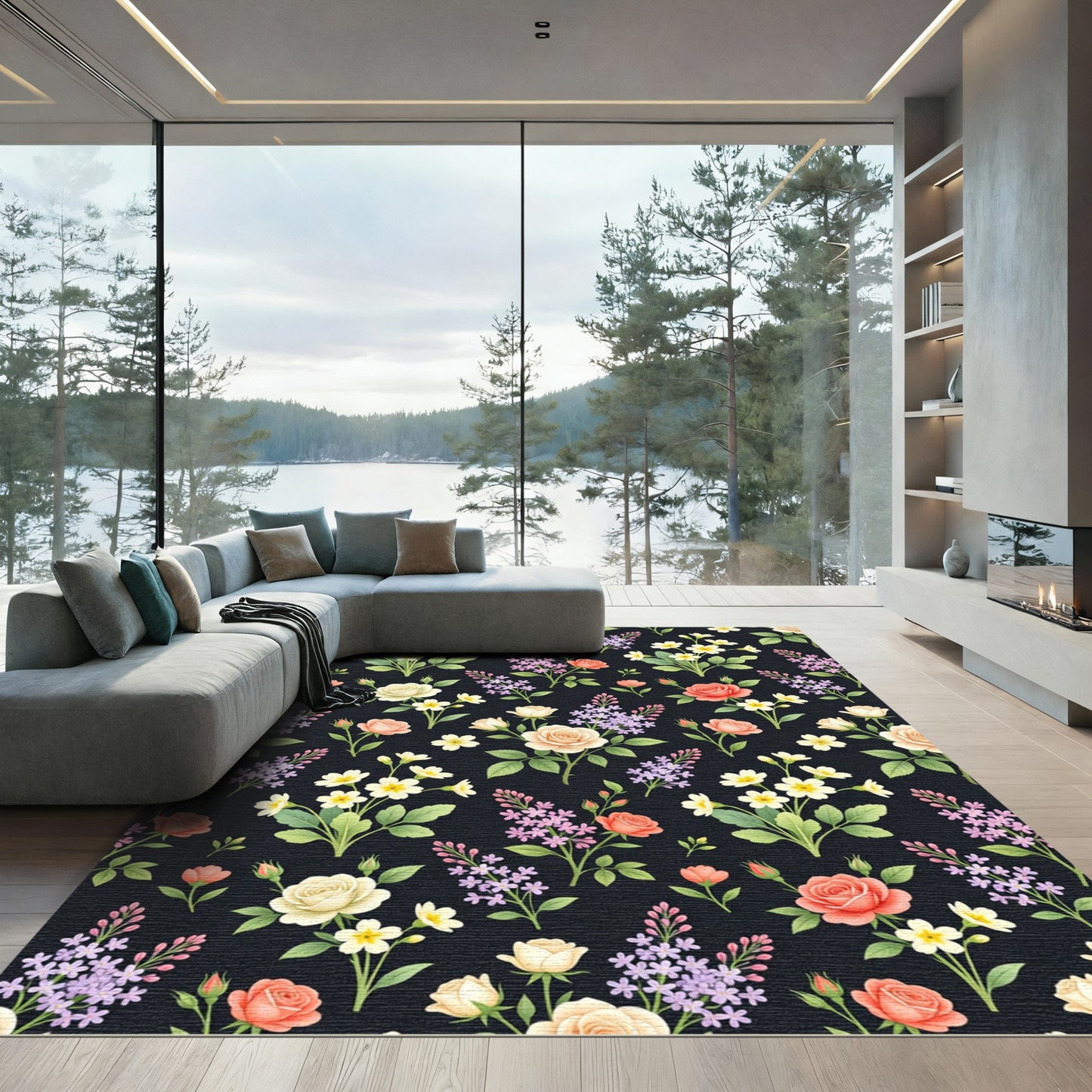 Vintage Floral Garden Bouquet Rug
