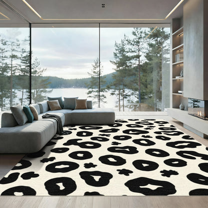 Cream Black Spot Overlay Rug