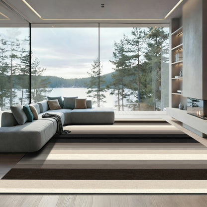 Neutral Tones Gradient Stripe Rug