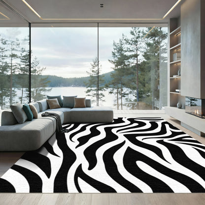 Bold Black White Animal Hide Rug