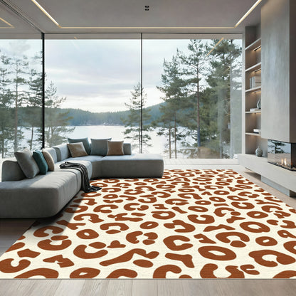 Brown Leopard Spots Pattern Rug