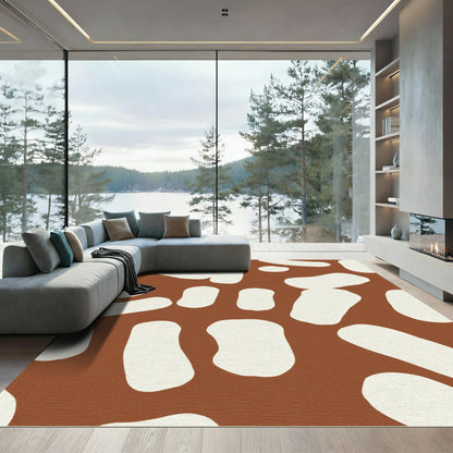 Organic Ochre Abstract Blob Rug