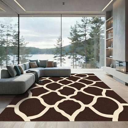 Bold Brown Giraffe Spot Overlay Rug