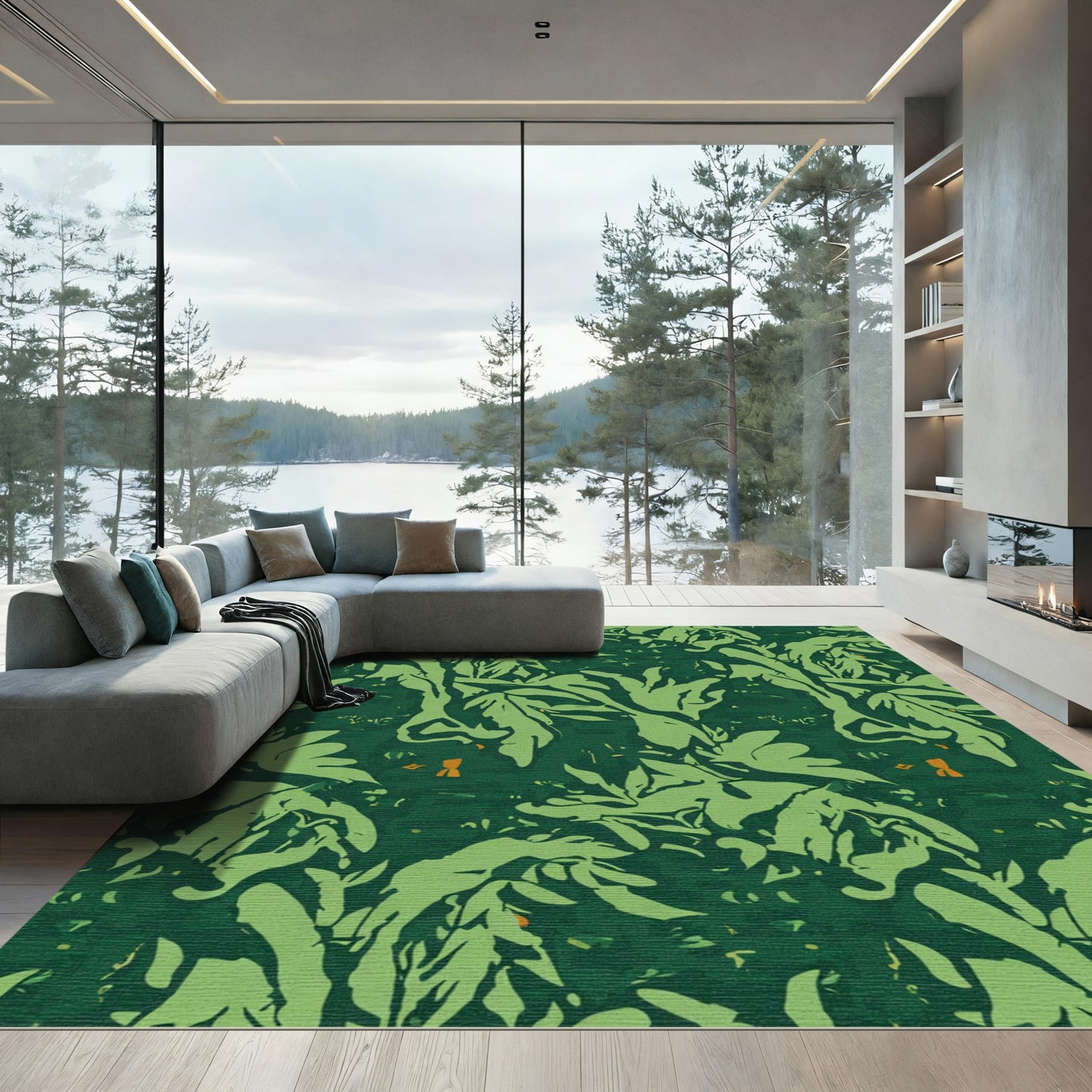 Deep Forest Botanical Art Rug