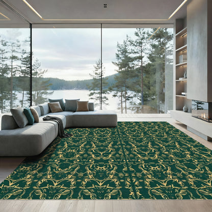 Emerald Gold Ornate Barocco Rug