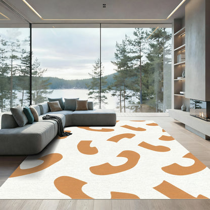Burnt Orange Abstract Lumps Rug
