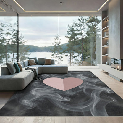 Pink Heart Smoke Swirl Rug