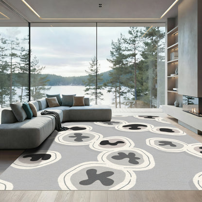 Abstract Organic Cells Gray Rug