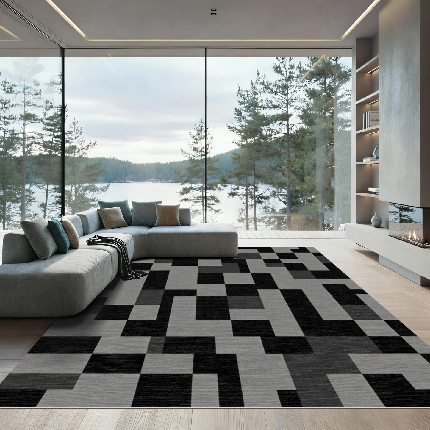 Monochromatic Geometric Labyrinth Rug