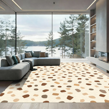 Neutral Speckled Organic Shapes Rug