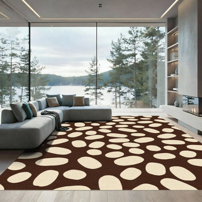 Brown Cream Pebble Scatter Rug