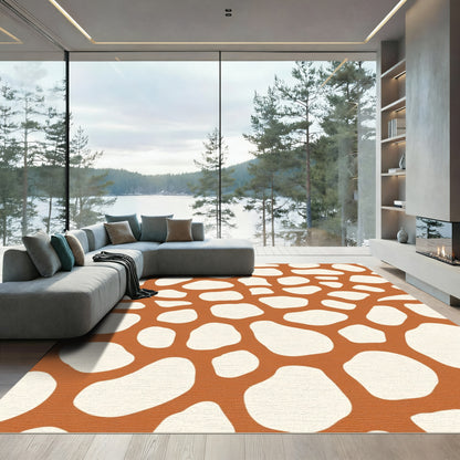 Terracotta Cream Organic Spots Rug