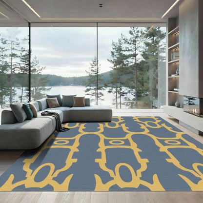 Gold Interlocking Oval Arch Rug