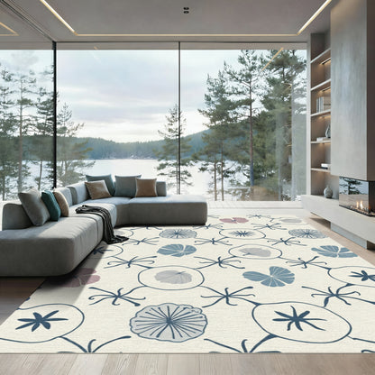 Whimsical Floral Vine Motif Rug