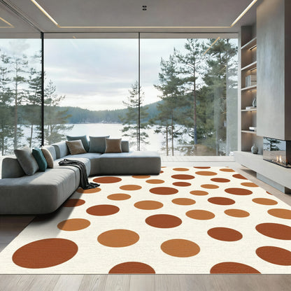 Earthy Tones Polka Dot Scatter Rug