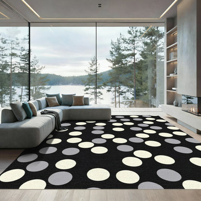 Abstract Scattered Circles And Dots Rug