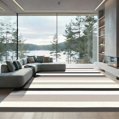 Neutral Wide Stripe Horizontal Rug