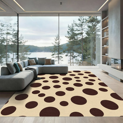 Earth Tone Scattered Circles Pattern Rug